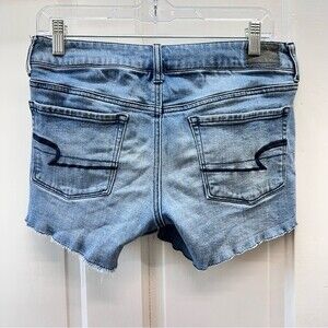 American Eagle stretch shortie‎ shorts women's 8 lay flat waist 16.5 inseam 4